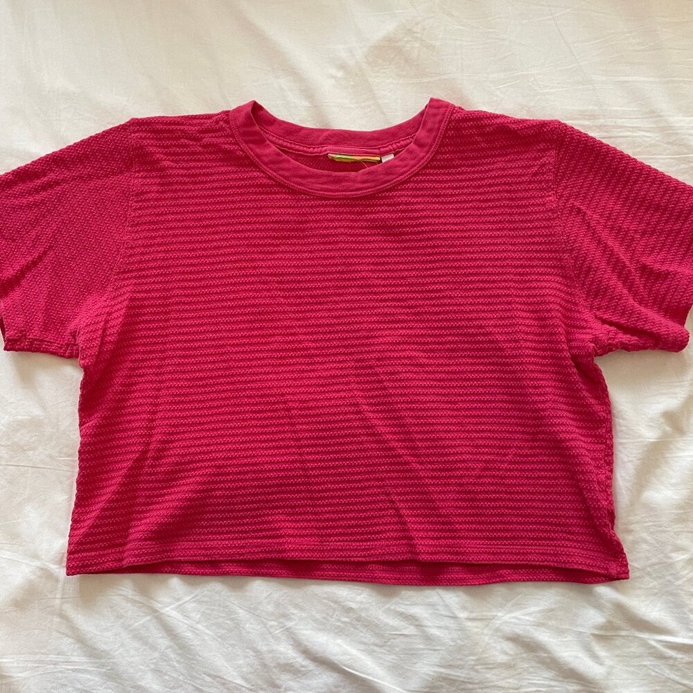 Big Bud Press used Raspberry Honeycomb Boxy Crop sz XS M
